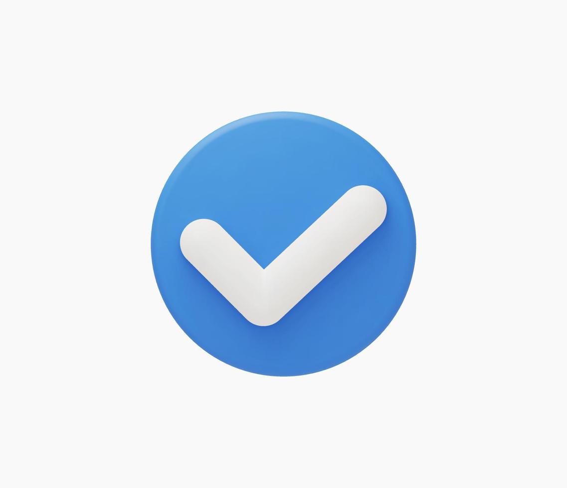 3d Realistic Check mark button vector illustration