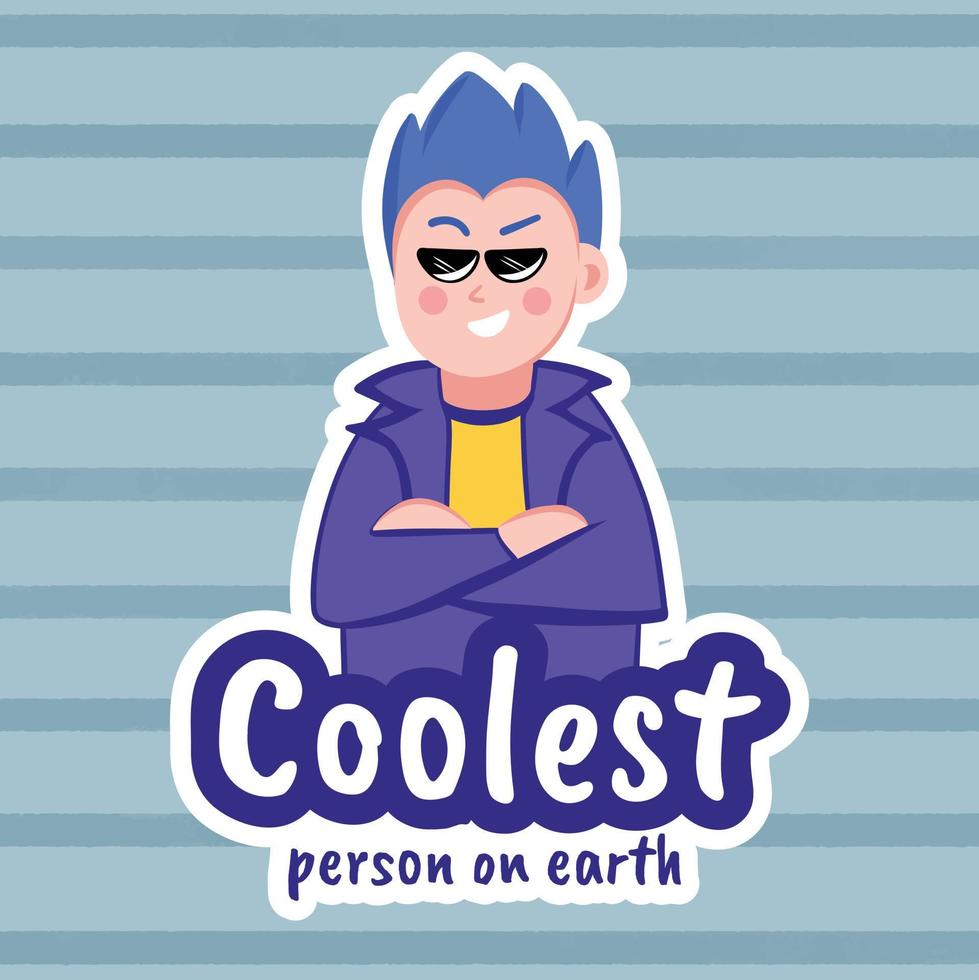 Cool Dude Sticker for planners and printing vector