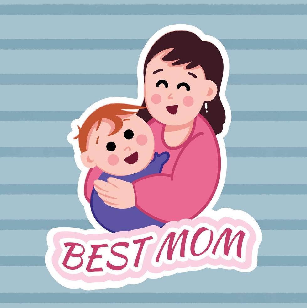 Best Mom Digital Sticker for digital planner or printing vector