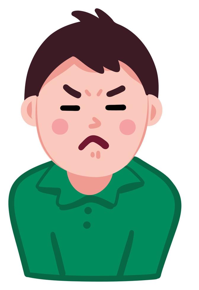 Fine Pissed boy angry and sad Sticker vector