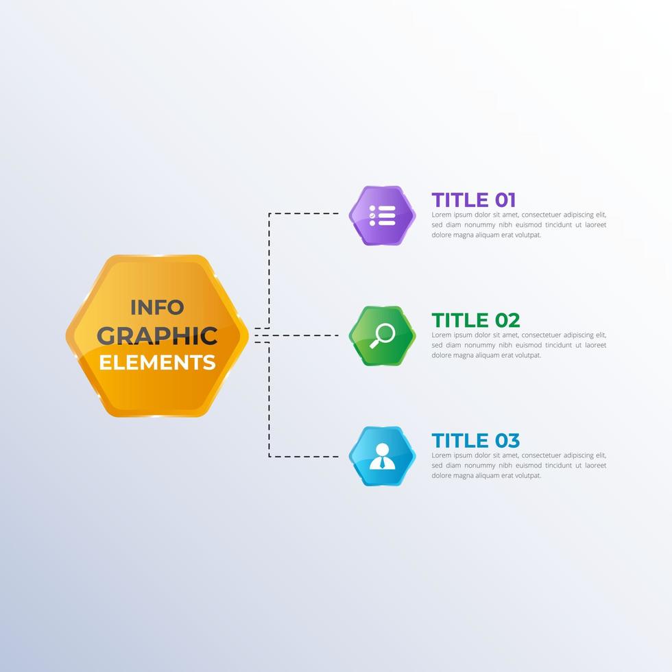 3d Infographic presentation banner, isometric abstract business info flowchart steps design vector