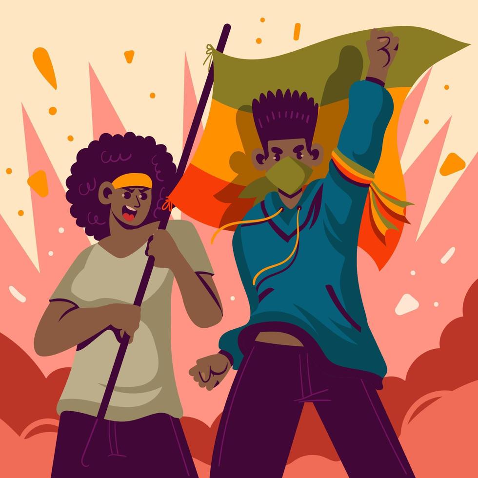 Celebrating Black History Month Activism Concept vector