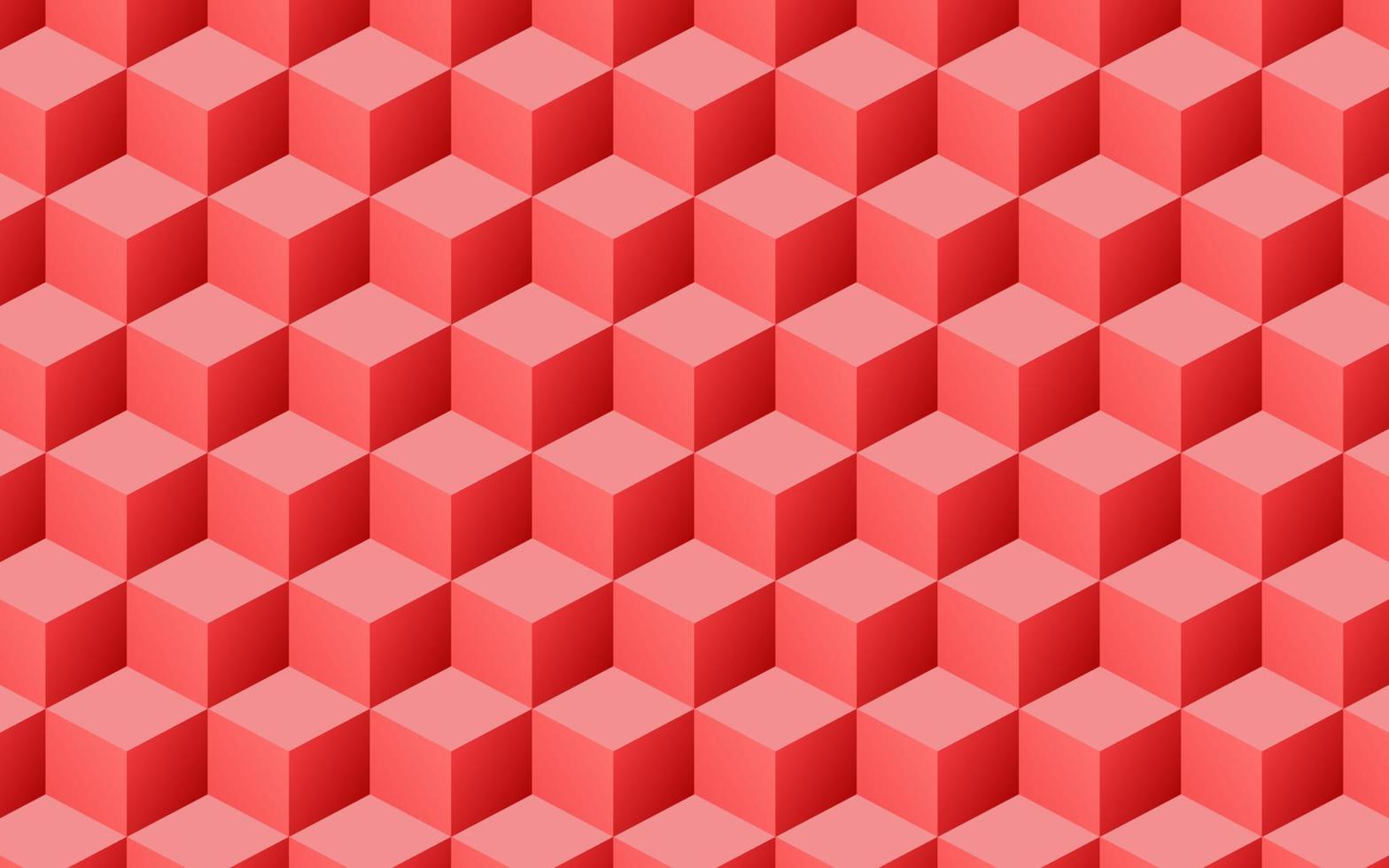 Textura de patrón de cubos geométricos rojos 3d vector