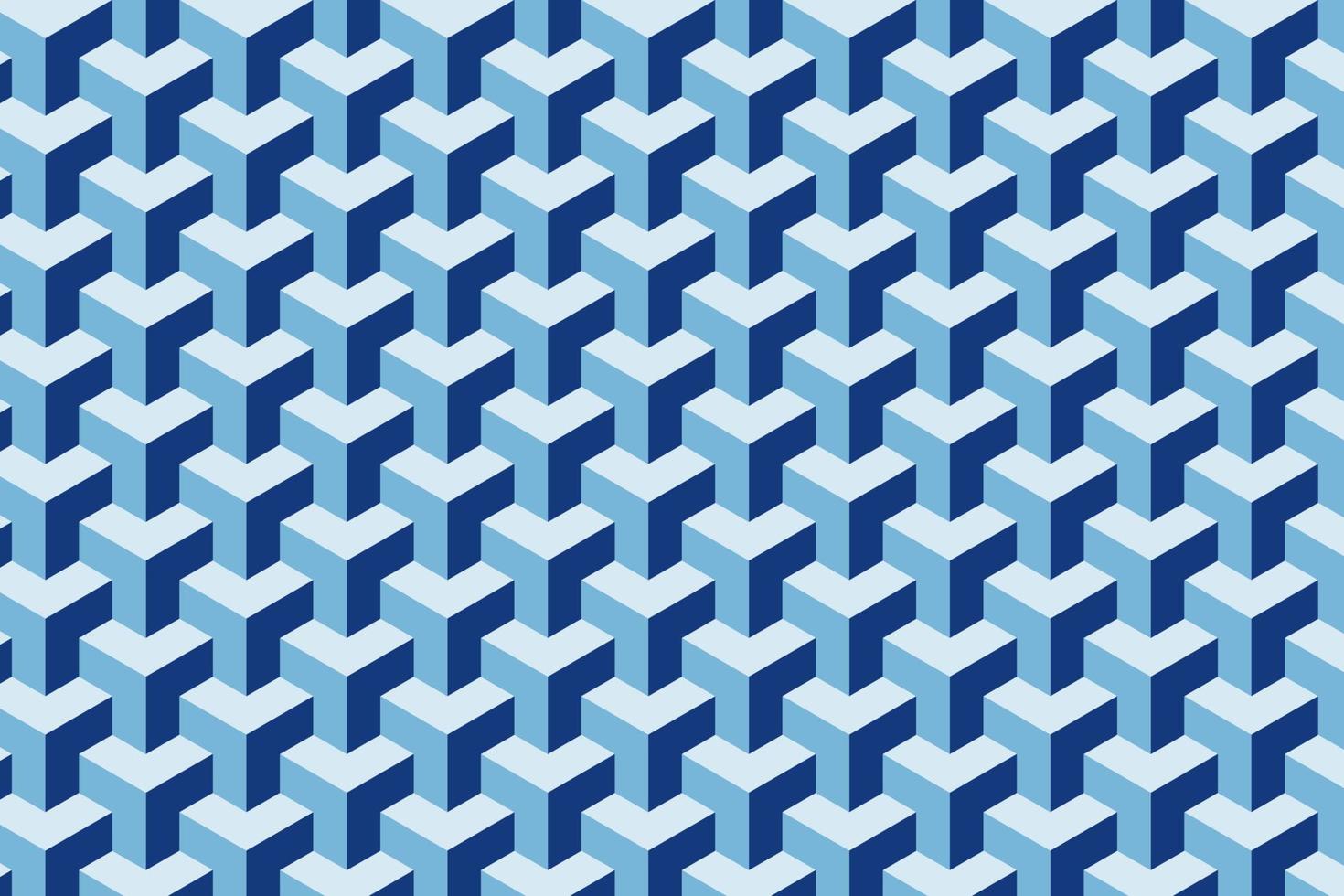 Blue 3d polygonal seamless pattern vector background