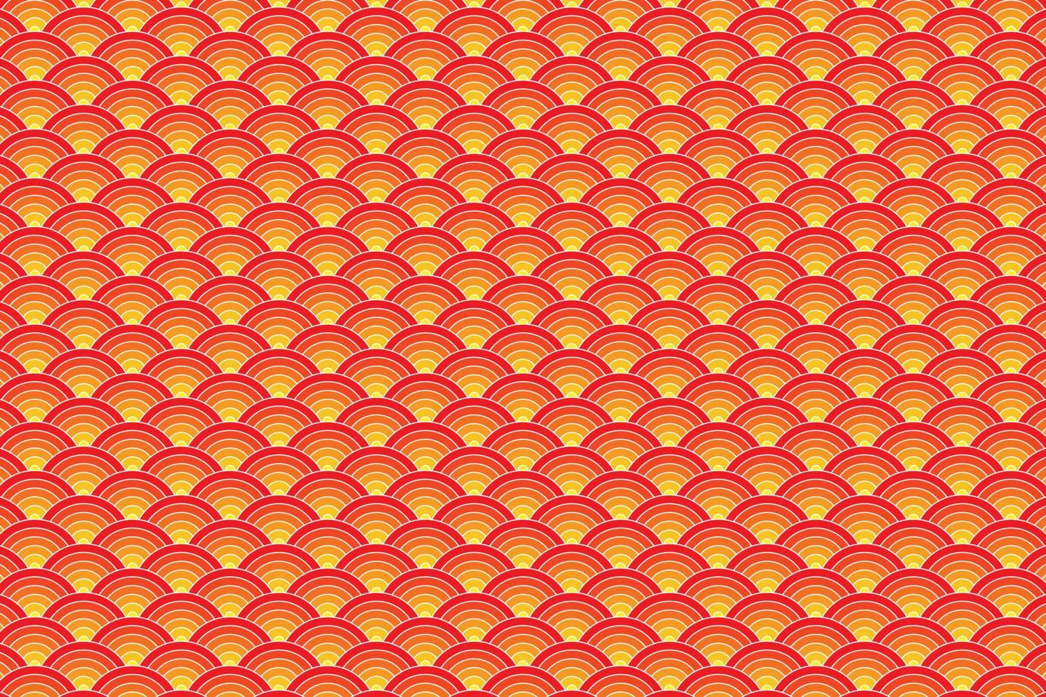 fondo de vector de patrón de onda japonés amarillo y rojo