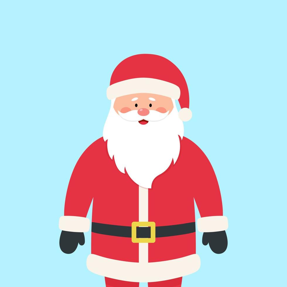 Design of santa claus cartoon with hat and christmas suit for merry christmas card. vector