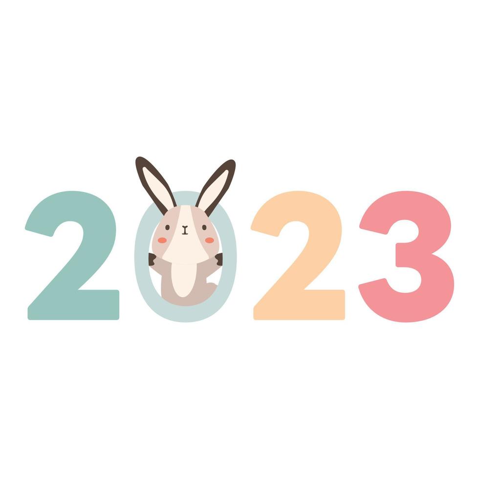 Happy new year 2023 with a bunny vector