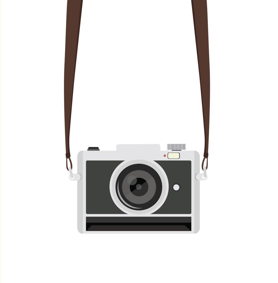 camera with strap in a flat style vector