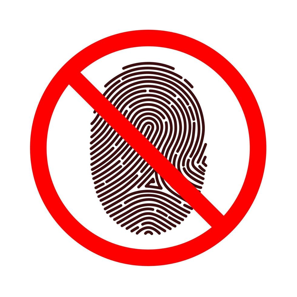 dont touch fingerprint, don't leave fingerprints vector