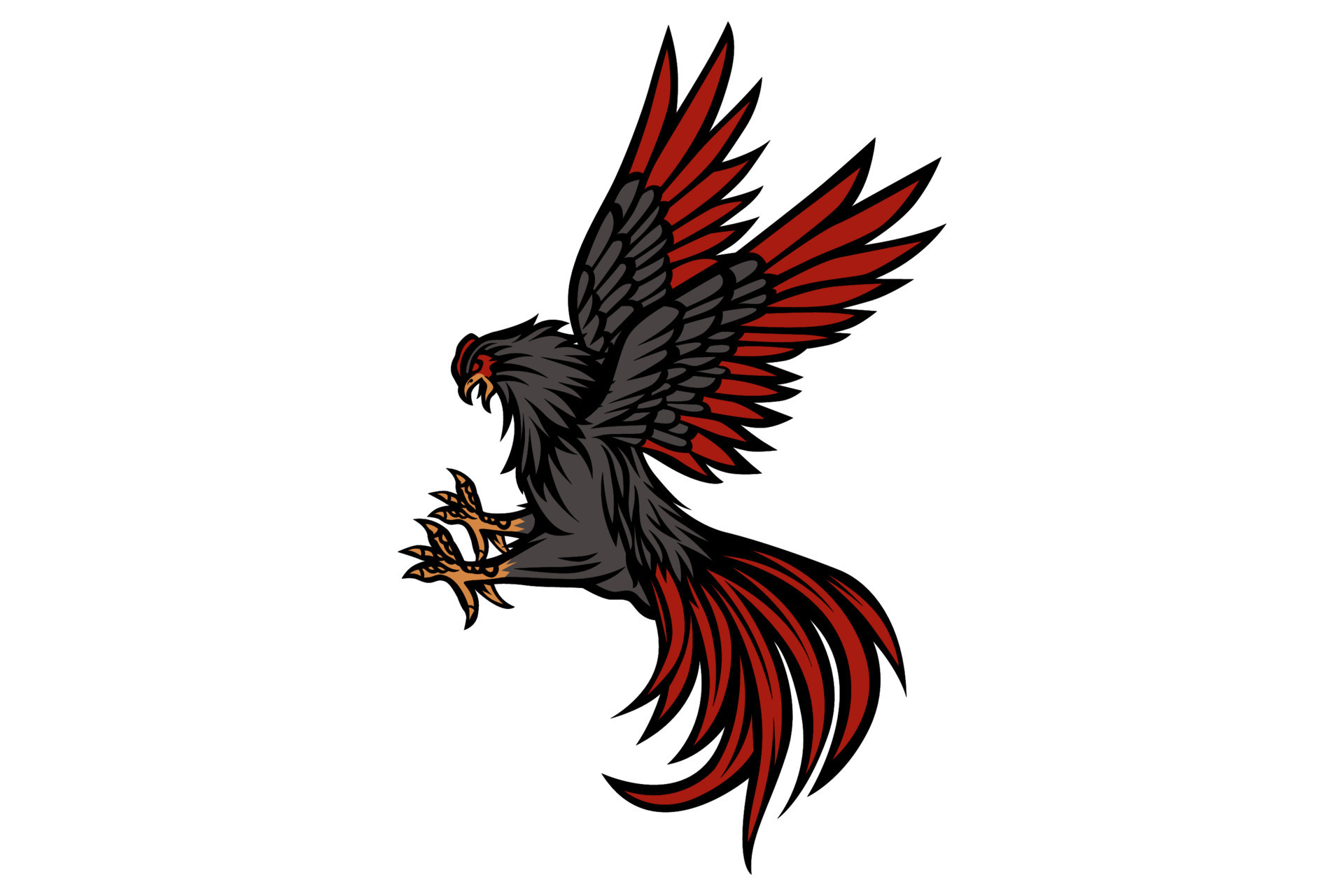 rooster fighter vector logo, rooster chiken, flying chicken 16071179