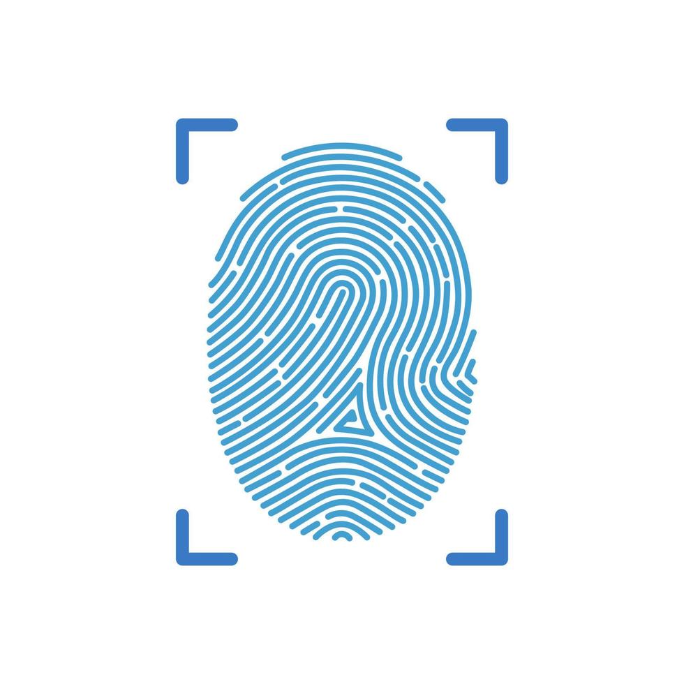 identifying fingerprint vector logo