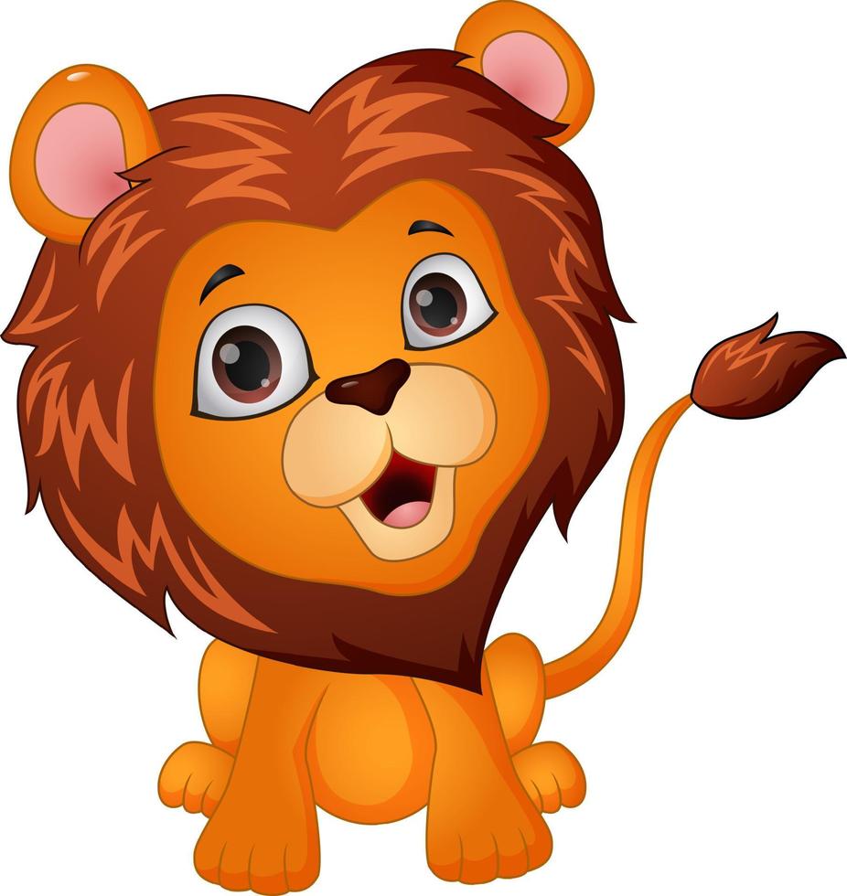 Cartoon lion on white background vector