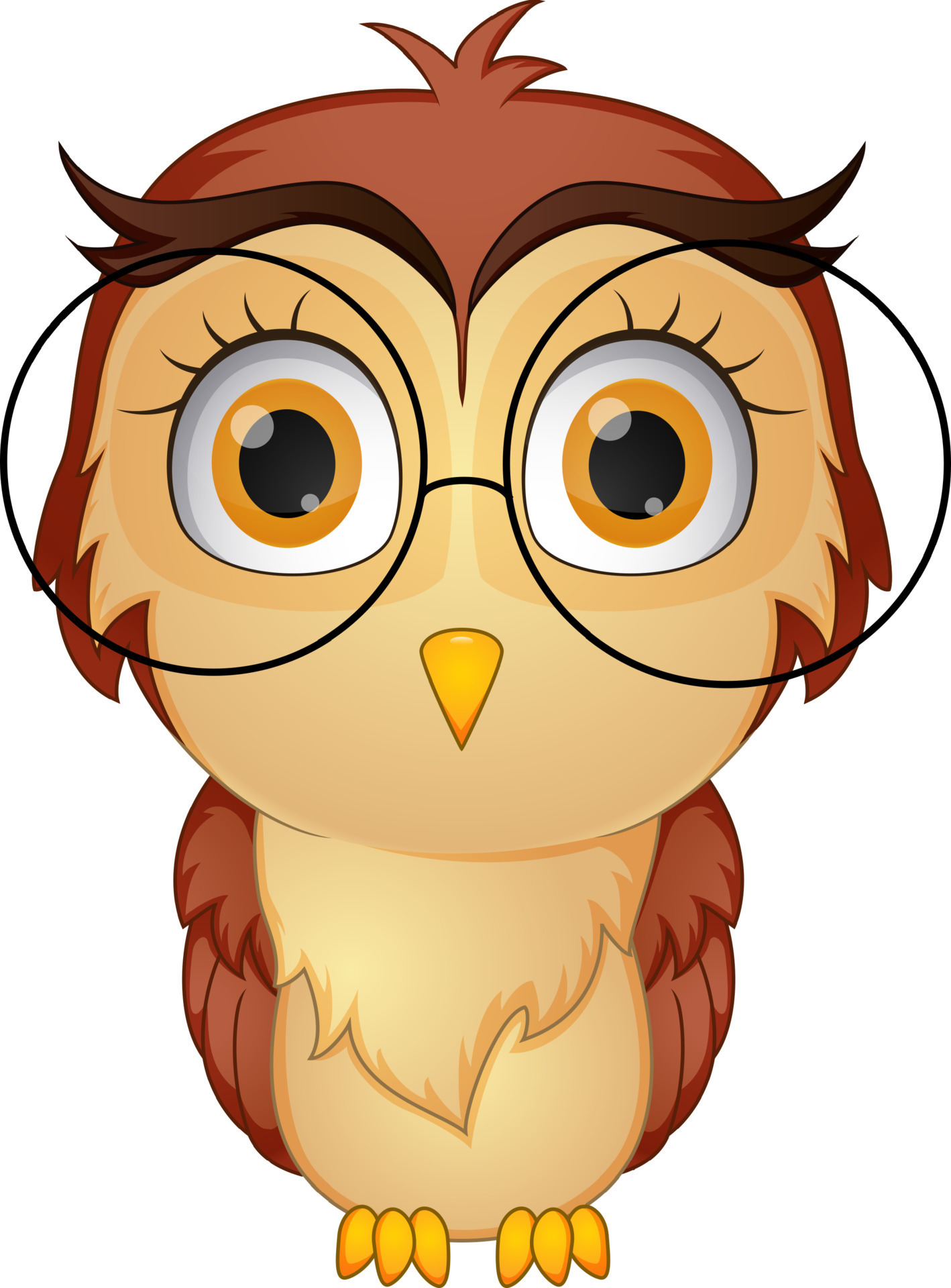 Cute funny owl wearing glasses 16071248 Vector Art at Vecteezy