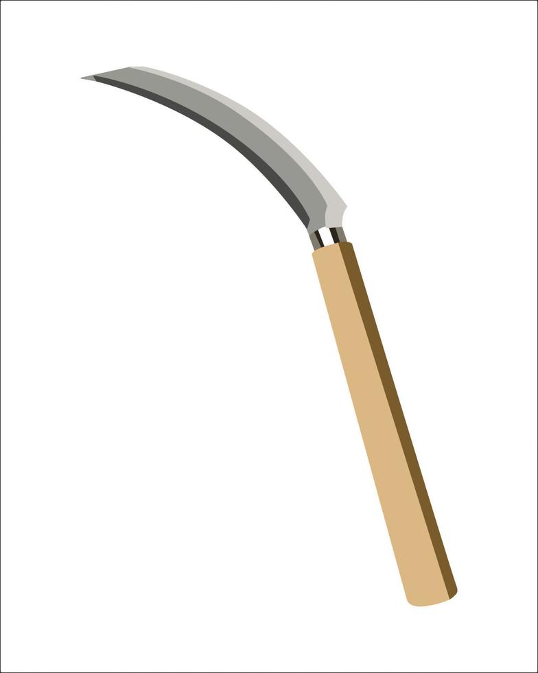 Vector Illustration Weeding Hoe isolated on white background. Carpentry hand tools.