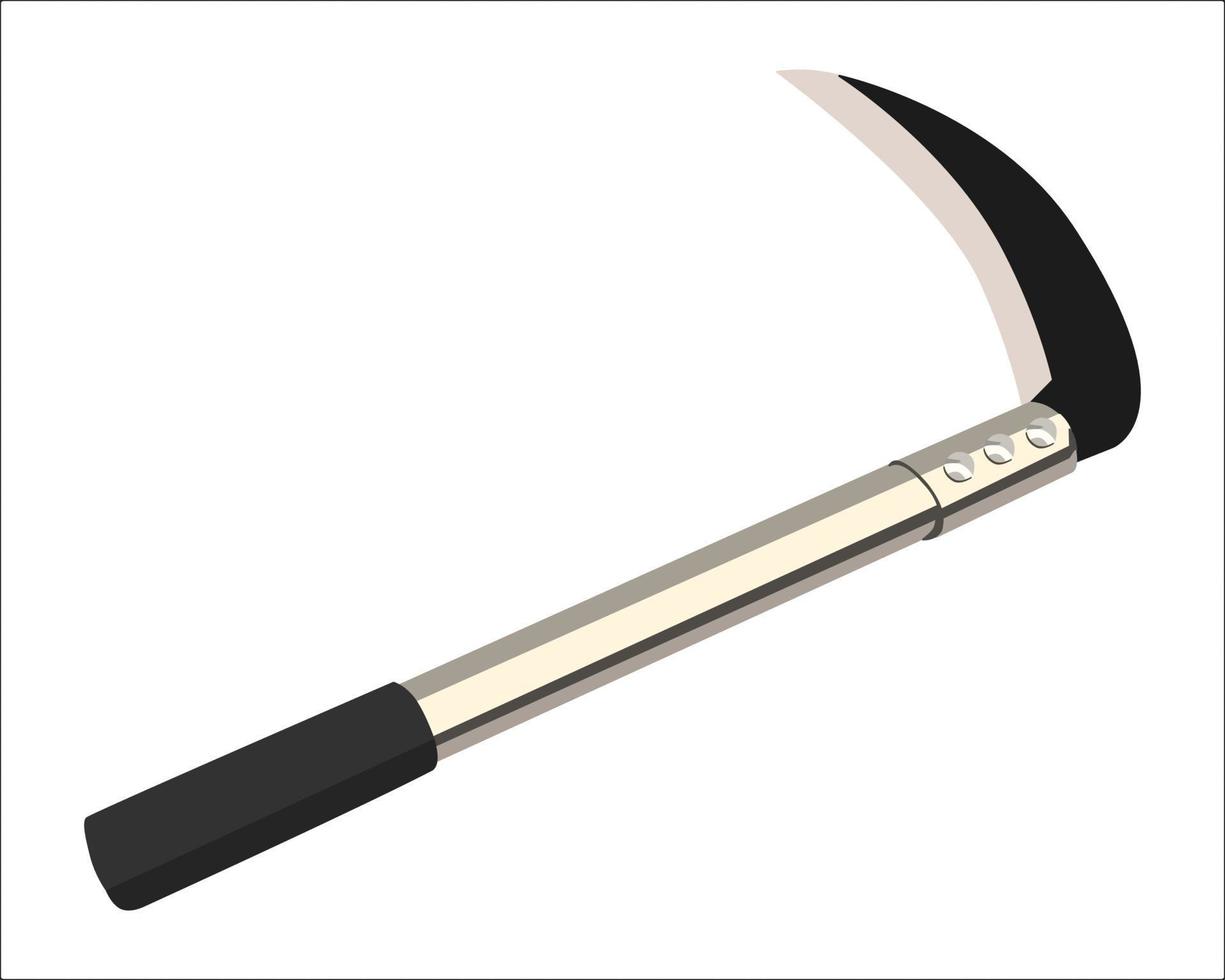 Vector Illustration Weeding Hoe isolated on white background. Carpentry hand tools.