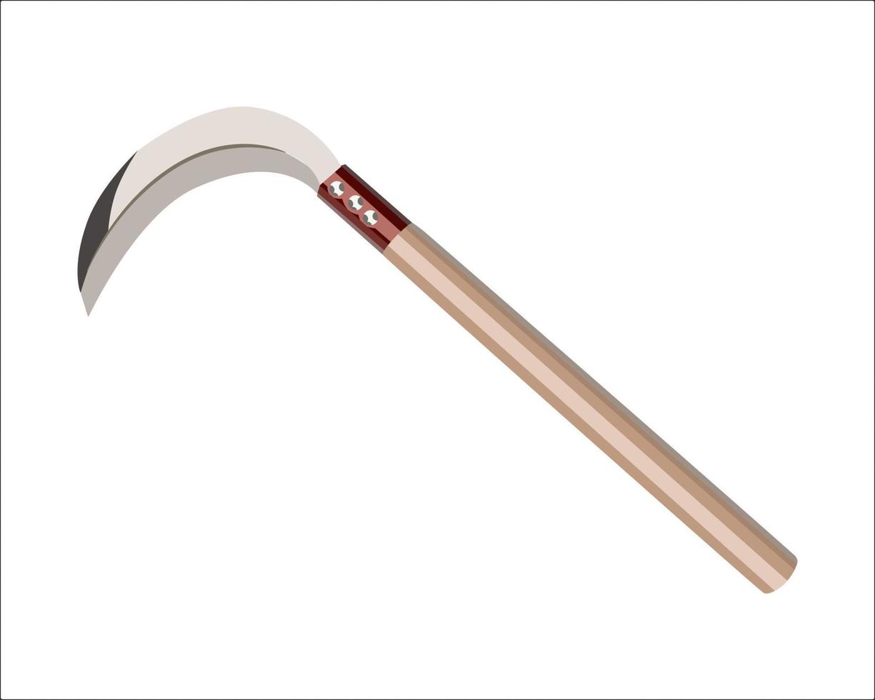 Vector Illustration Weeding Hoe isolated on white background. Carpentry hand tools.