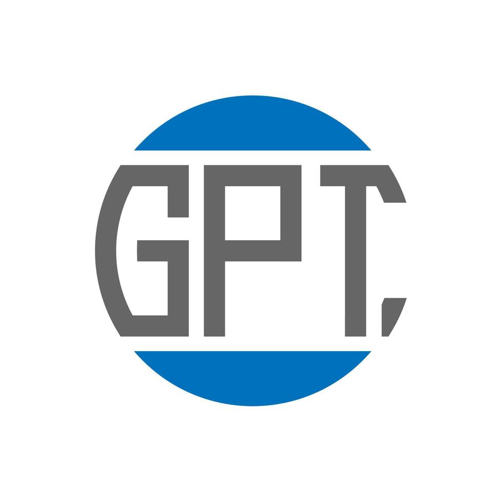 GPT letter logo design on white background. GPT creative initials circle logo concept. GPT letter design. vector