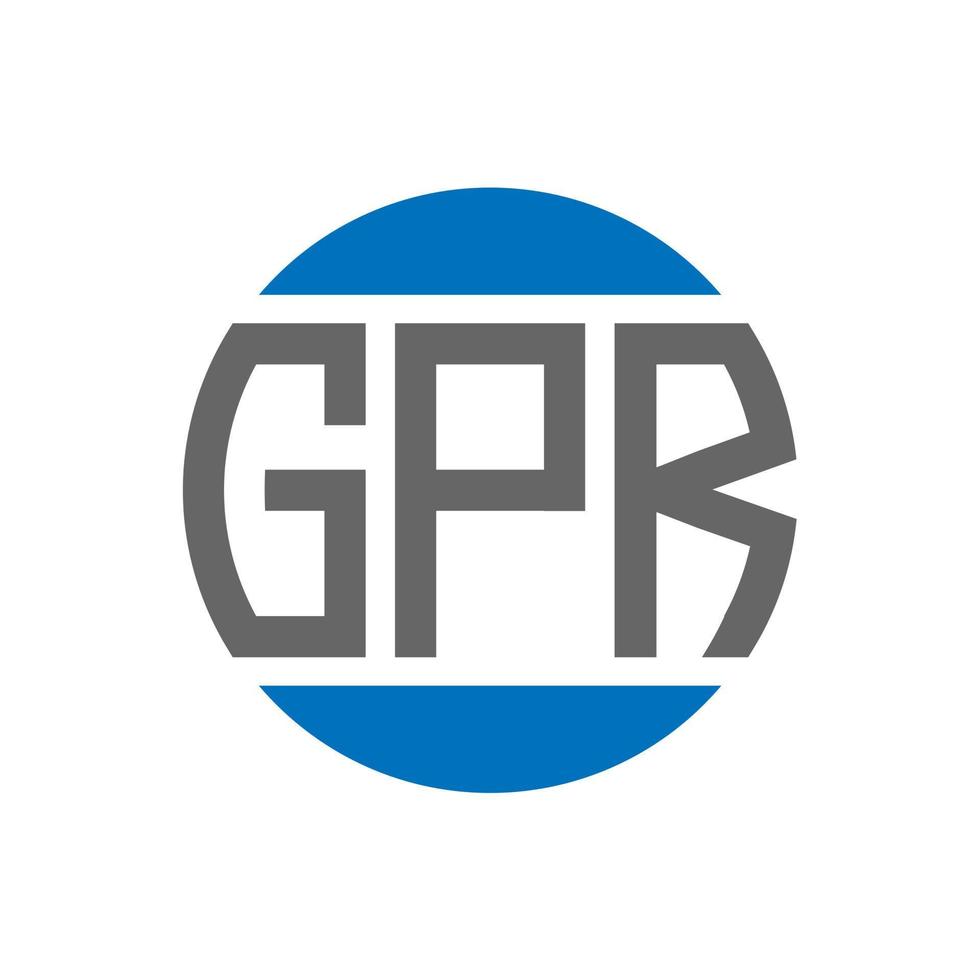 diseño de logotipo de letra gpr sobre fondo blanco. concepto de logotipo de círculo de iniciales creativas gpr. diseño de carta gpr. vector