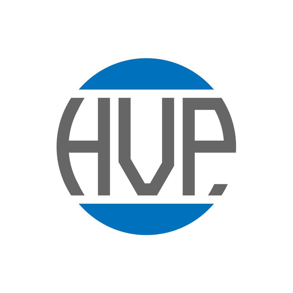 diseño de logotipo de letra hvp sobre fondo blanco. concepto de logotipo de círculo de iniciales creativas hvp. diseño de letras hvp. vector