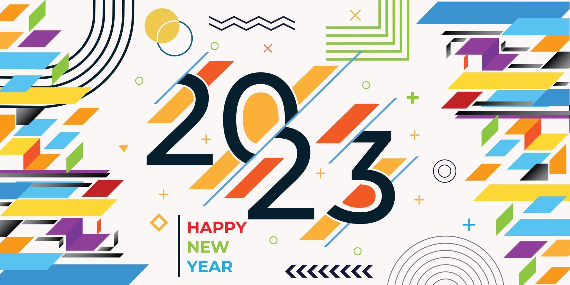 feliz año nuevo 2023 fondo creativo abstracto. vector