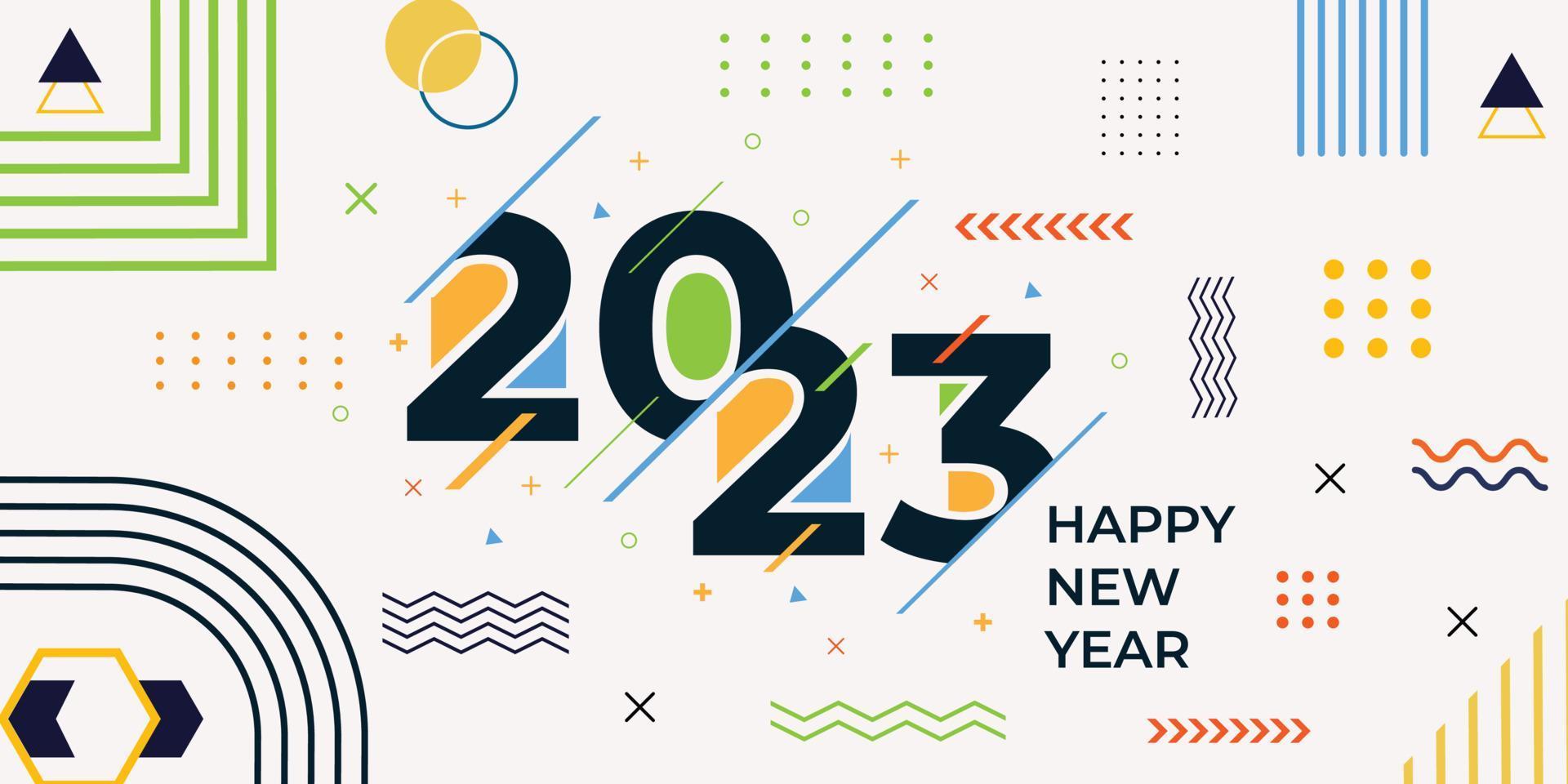 new year 2023 abstract background vector design.