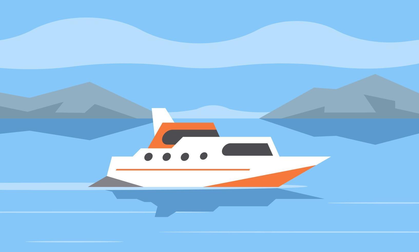 luxury yacht boat background vector