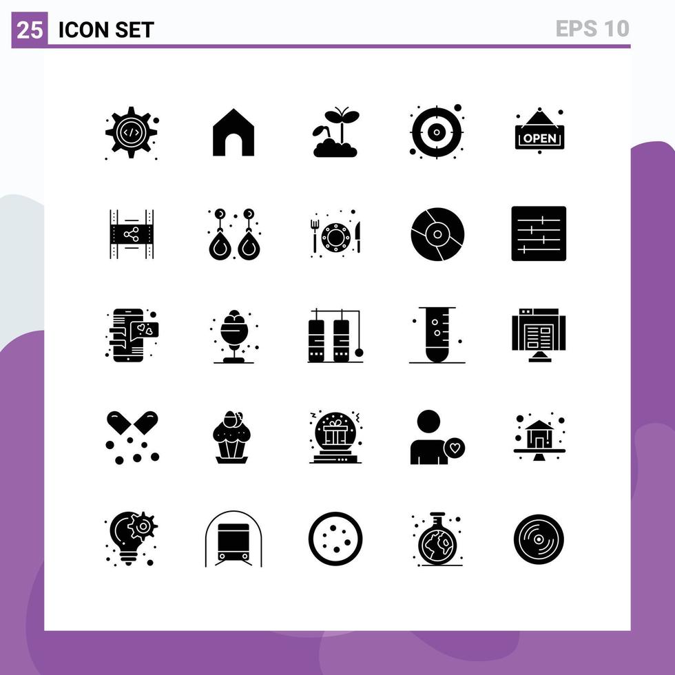 25 Creative Icons Modern Signs and Symbols of distribution board increase open goal Editable Vector Design Elements