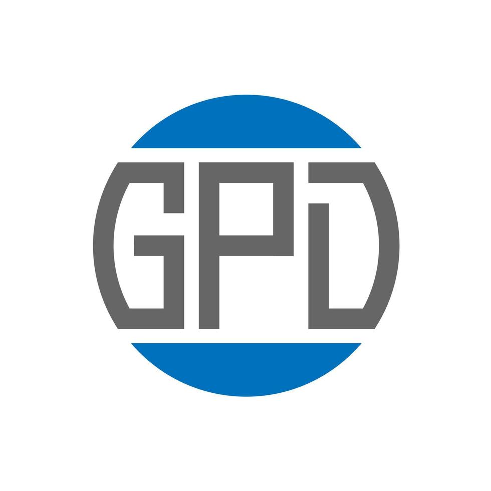 GPD letter logo design on white background. GPD creative initials circle logo concept. GPD letter design. vector