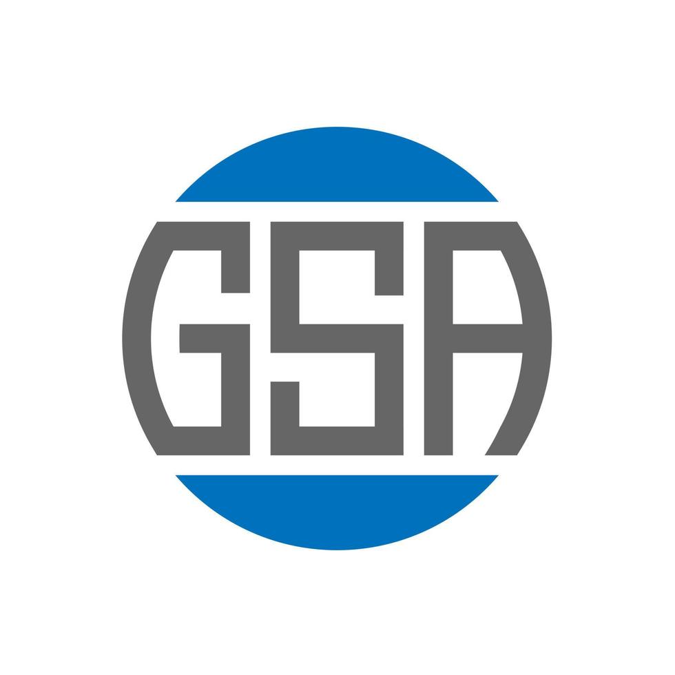 diseño de logotipo de letra gsa sobre fondo blanco. concepto de logotipo de círculo de iniciales creativas de gsa. diseño de letra gsa. vector