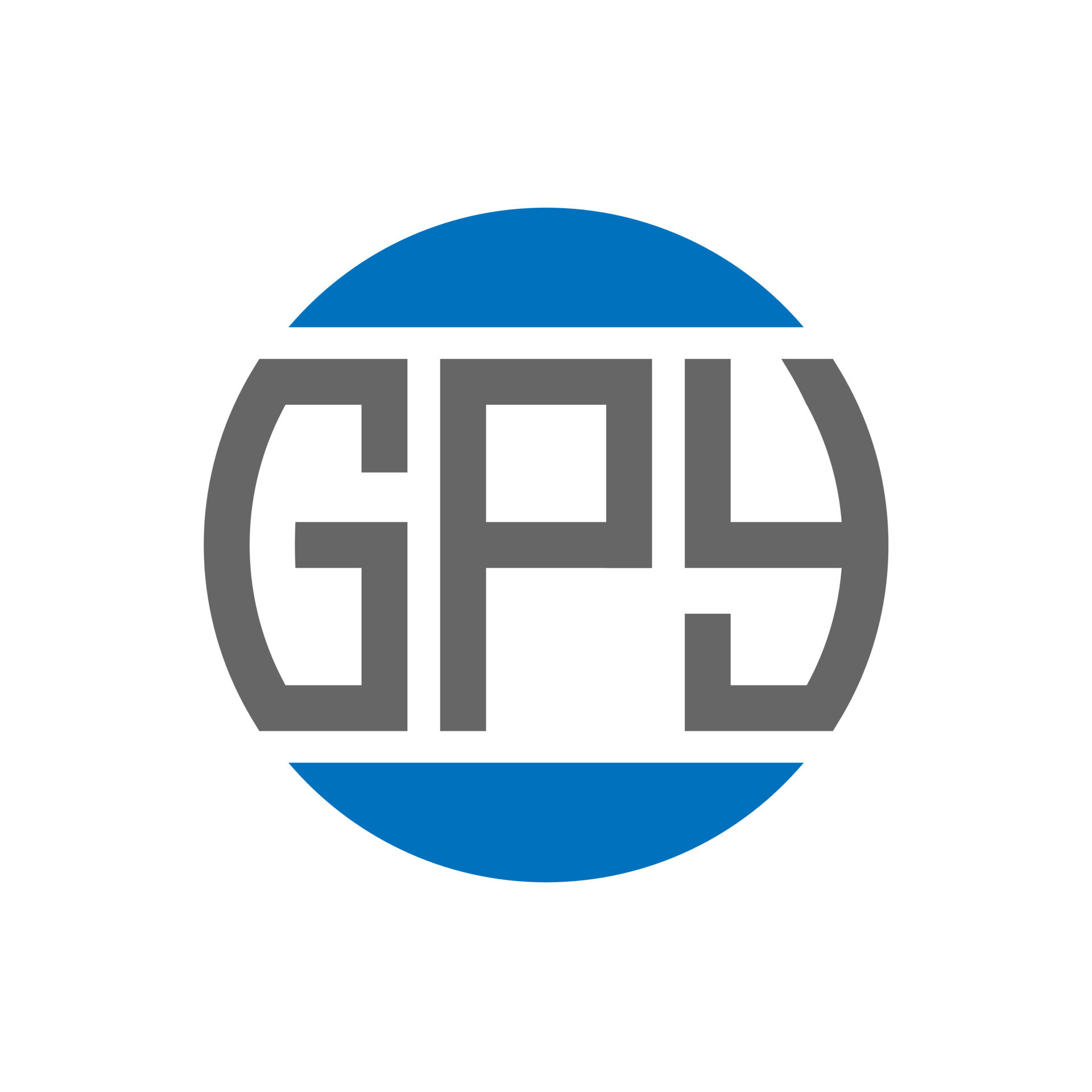 GPY letter logo design on white background. GPY creative initials