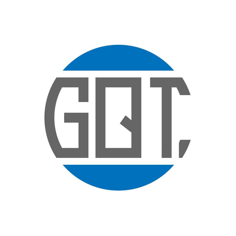 diseño de logotipo de letra gqt sobre fondo blanco. concepto de logotipo de círculo de iniciales creativas de gqt. diseño de letras gqt. vector
