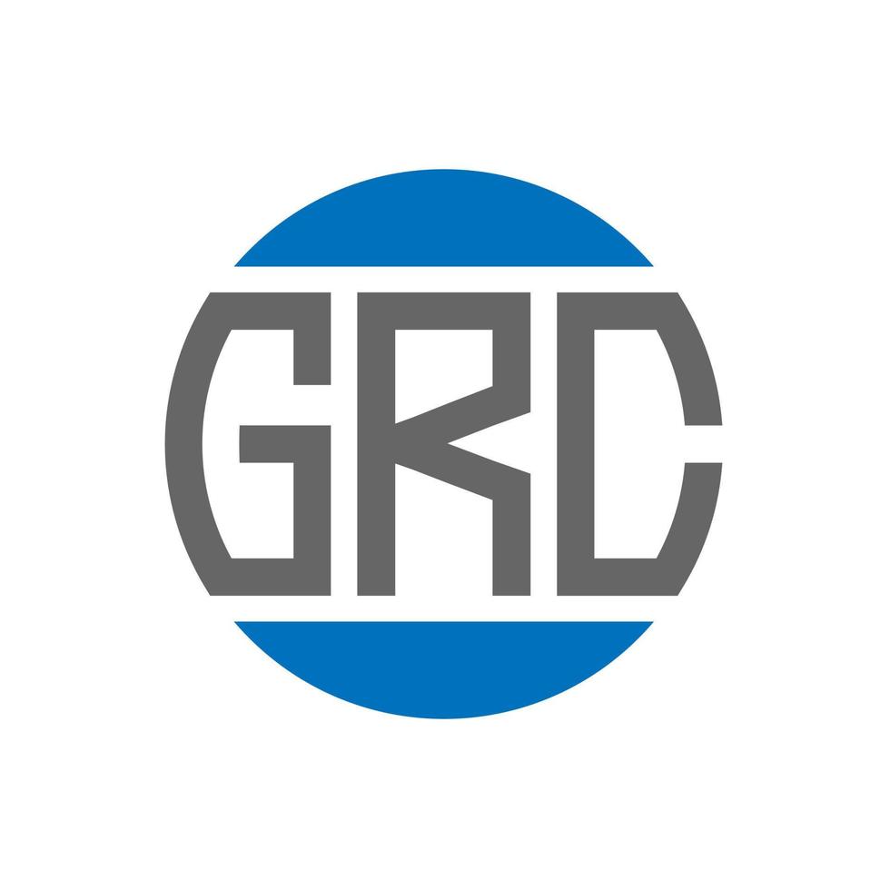 diseño de logotipo de letra grc sobre fondo blanco. concepto de logotipo de círculo de iniciales creativas de grc. diseño de letras grc. vector