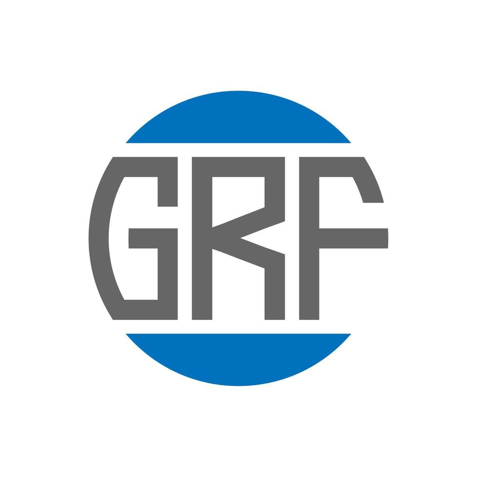 diseño de logotipo de letra grf sobre fondo blanco. concepto de logotipo de círculo de iniciales creativas grf. diseño de letras grf. vector