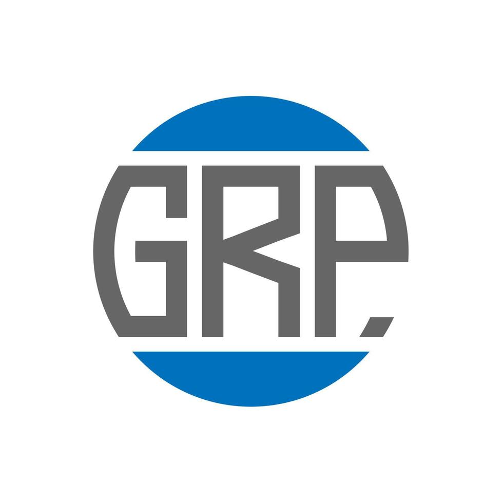 diseño de logotipo de letra grp sobre fondo blanco. concepto de logotipo de círculo de iniciales creativas grp. diseño de letras grp. vector