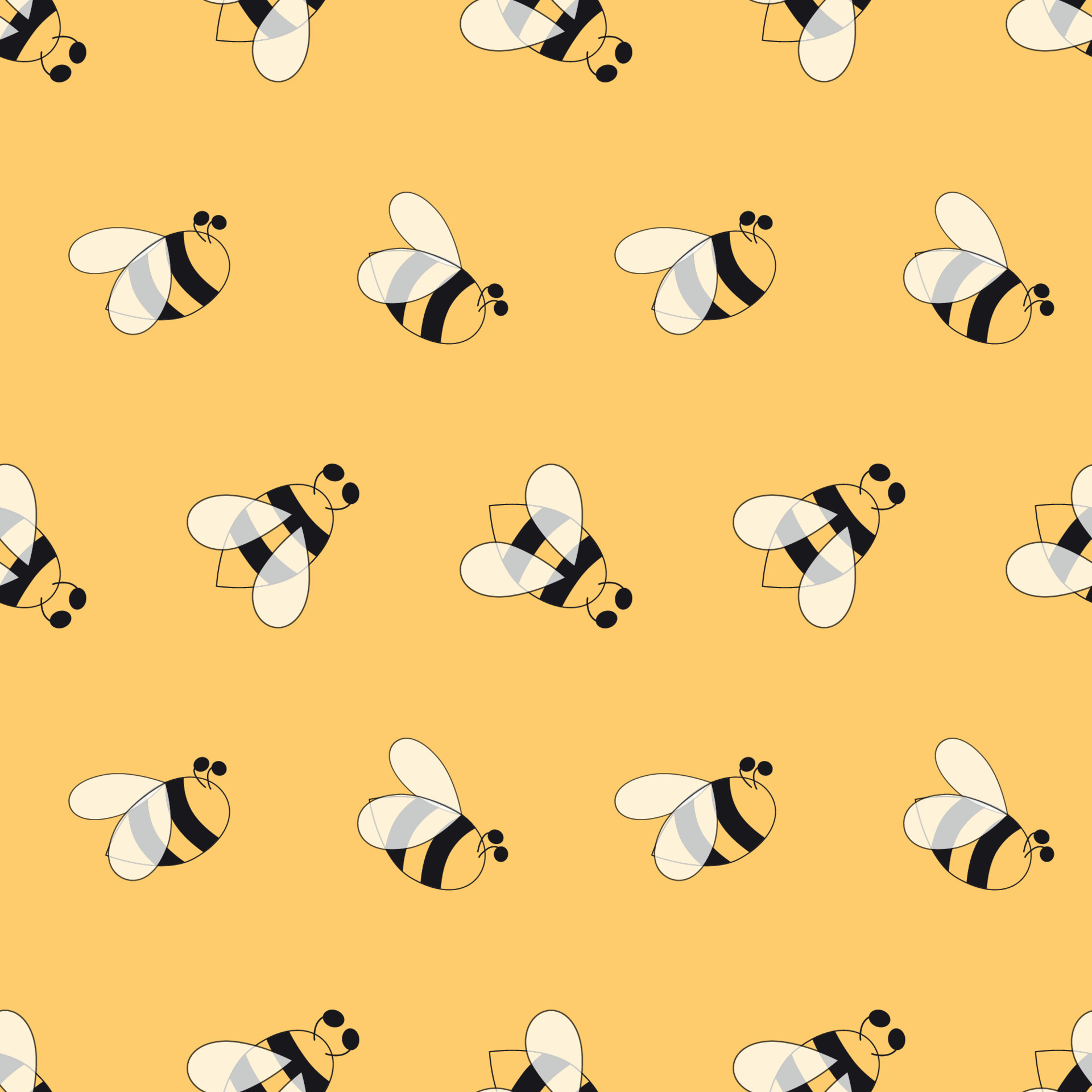 Seamless Pattern With Happy Flying Bees. Cute Bees With Honey On Sky  Background. Cartoon Illustration Can Be Used For Children's Clothing Or  Things Design, Backgrounds, Wrapper, Wallpaper, Banners. Royalty Free SVG,  Cliparts,