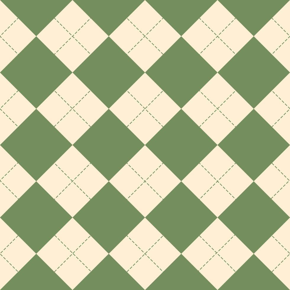 Green Argyle pattern seamless. Fabric texture background. Classic argill vector ornament. Seamless tartan check plaid for dress, skirt, bag, jacket, flannel shirt, or other modern textile designs.