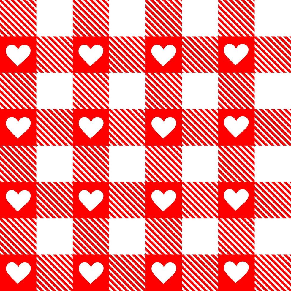 Gingham pattern with hearts. Seamless tartan vichy check plaid for gift card,  wrapping paper, invitation on Valentines Day print 36527456 Vector Art at  Vecteezy