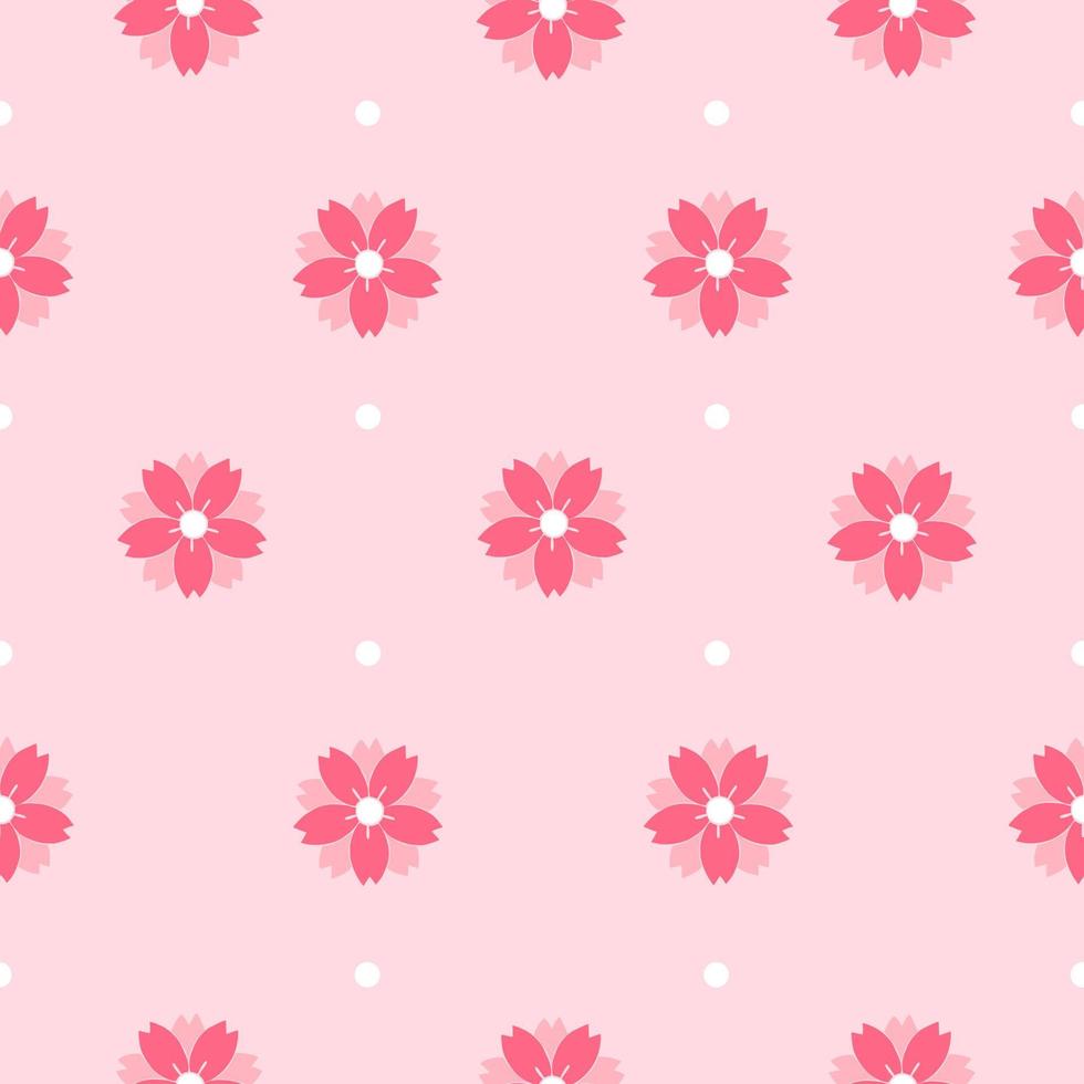 Cherry blossom seamless pattern. Cherry blossom background with Japanese flower pattern vector. Floral template on pink background . vector