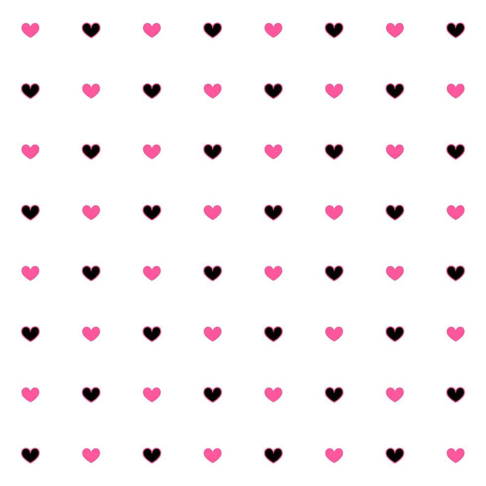 Seamless love heart design vector background. Black pink Heart Seamless pattern on Valentine's day. The seamless texture with hart.