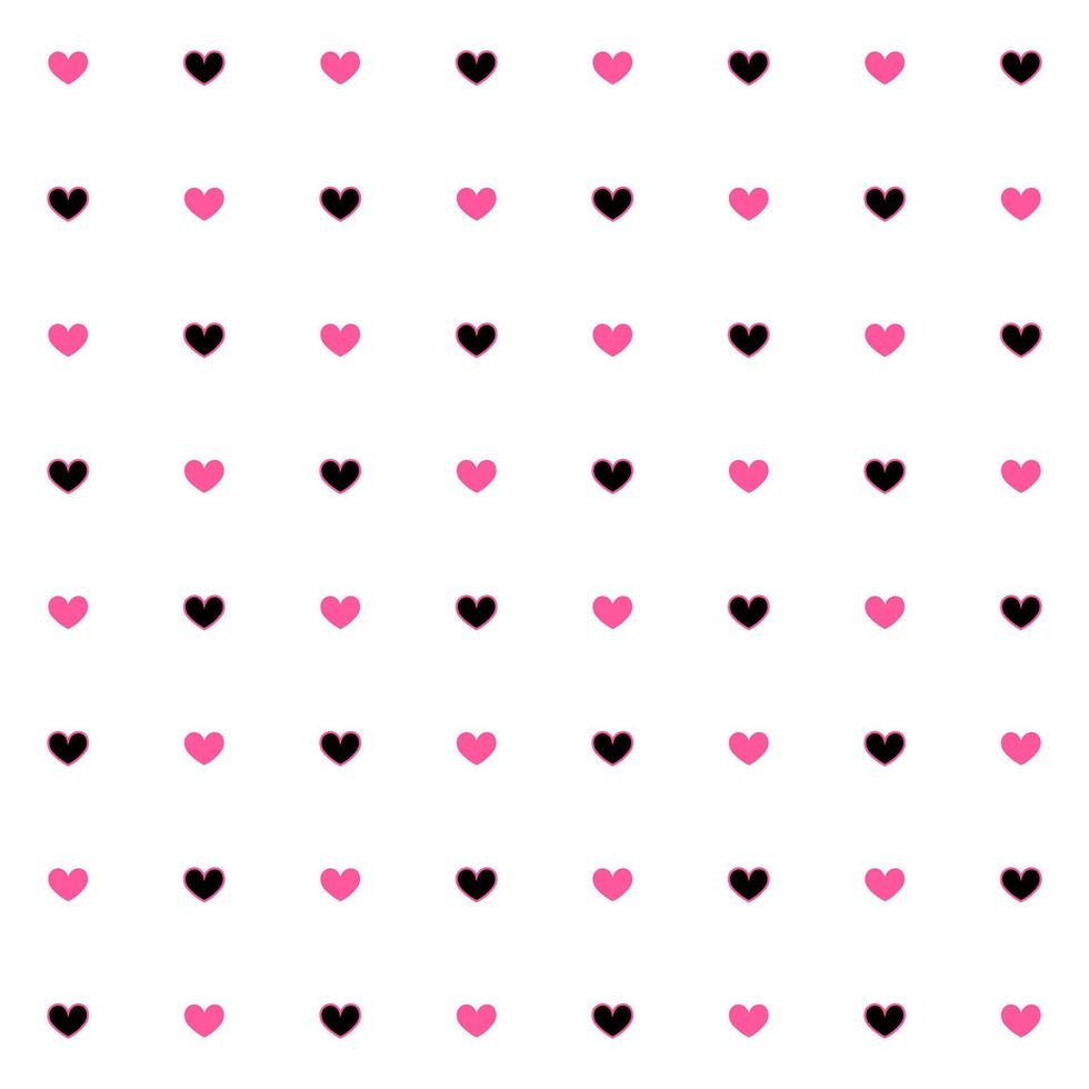 Fondo de vector de diseño de corazón de amor transparente. patrón transparente de corazón rosa negro en el día de san valentín. la textura transparente con hart.