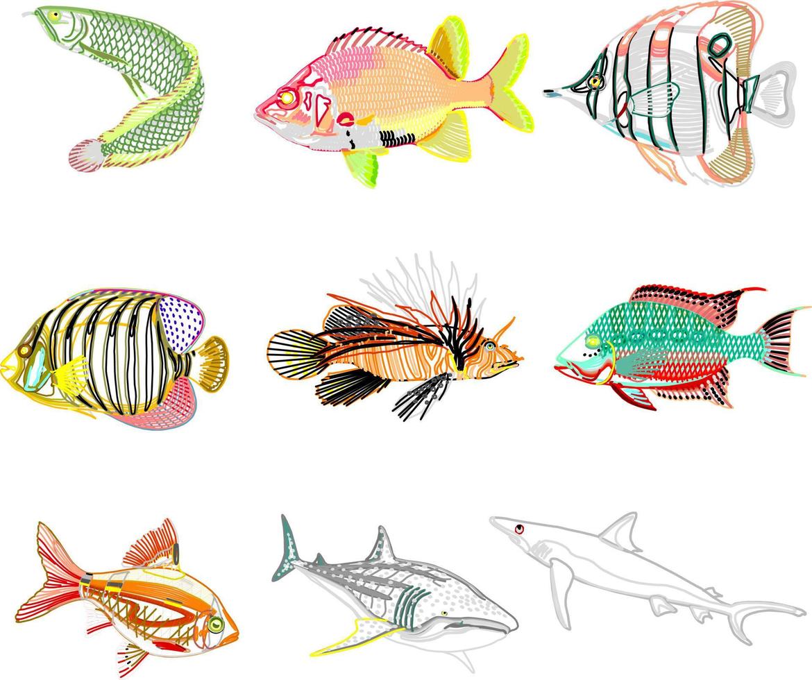 Cute fish. Kids background. Seamless pattern. Can be used in textile industry, paper, background, scrapbooking. vector