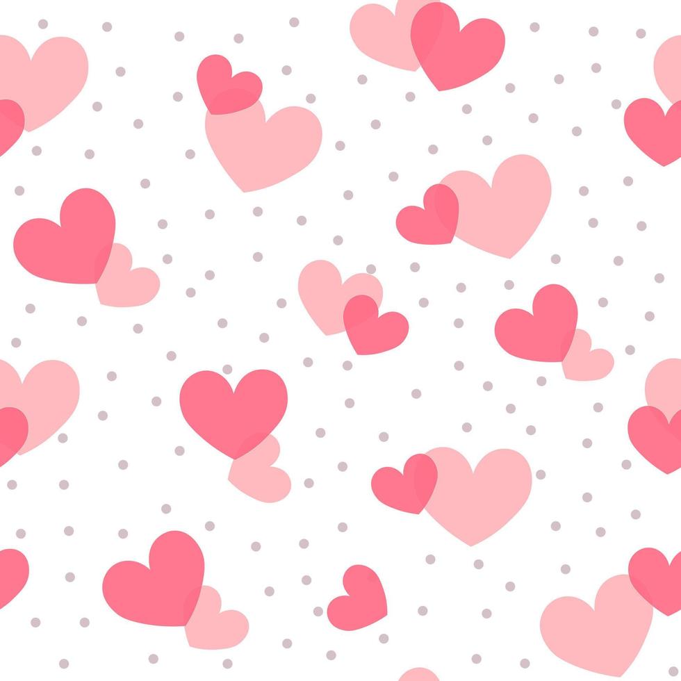 Seamless love heart design vector background. Seamless pattern on Valentine's day. The seamless texture with hart.Seamless romantic pattern with hand drawing hearts in trending color.