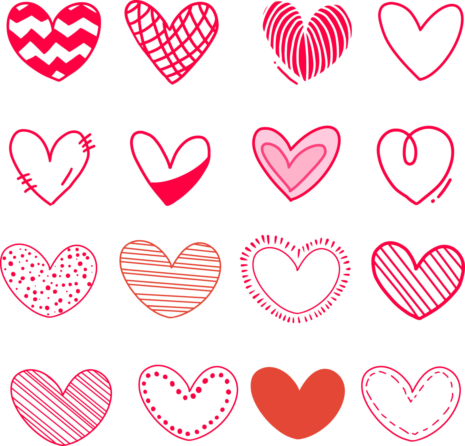 Vector set with stylized hearts. Original symbols for your design ...