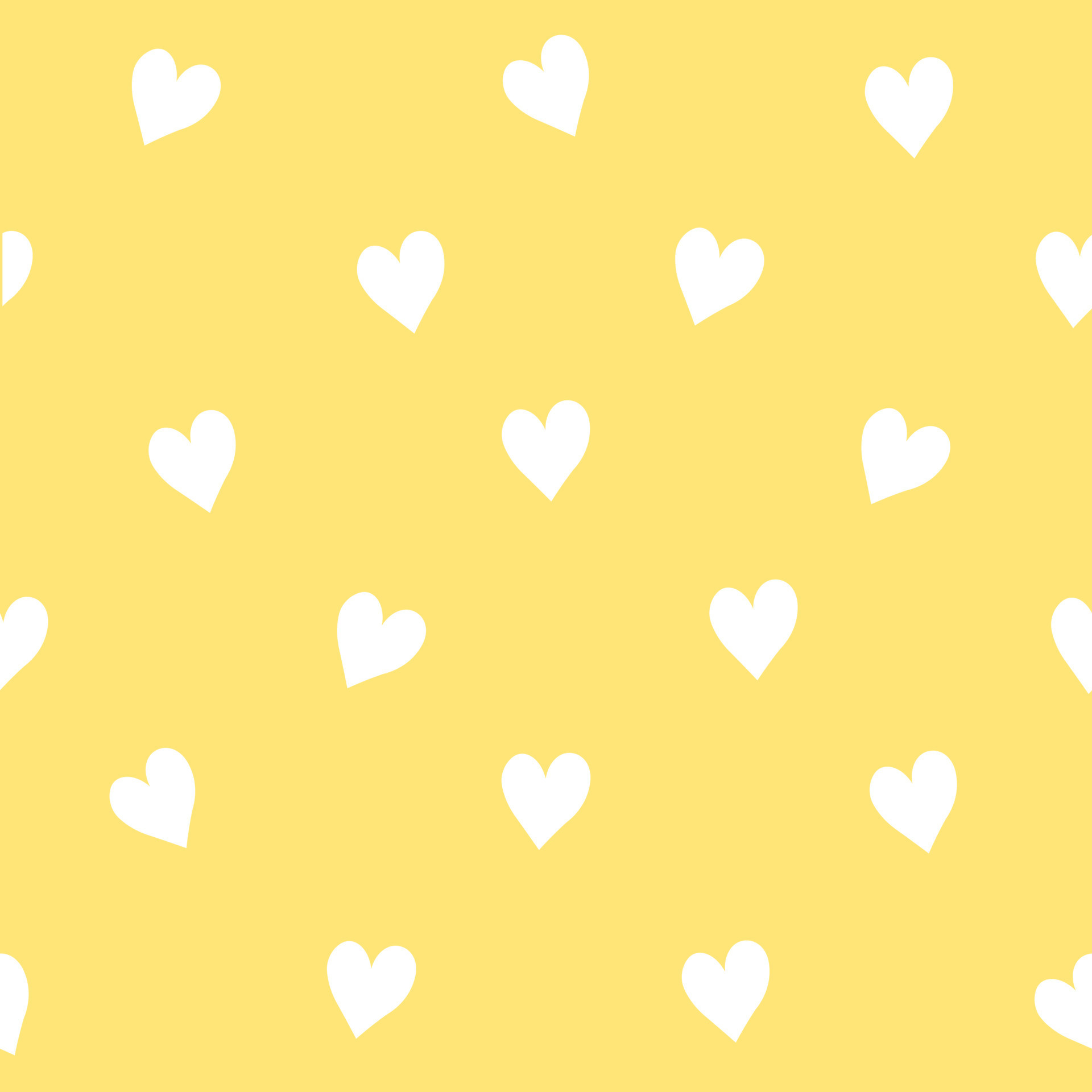 White heart on yellow background seamless. Seamless pattern with hand