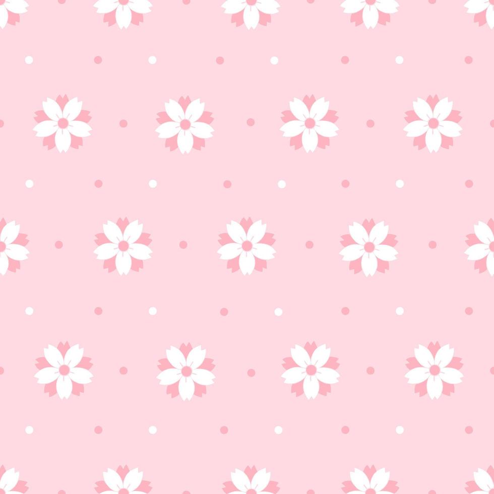 Cherry blossom seamless pattern. Cherry blossom background with Japanese flower pattern vector. Floral template on pink background . vector