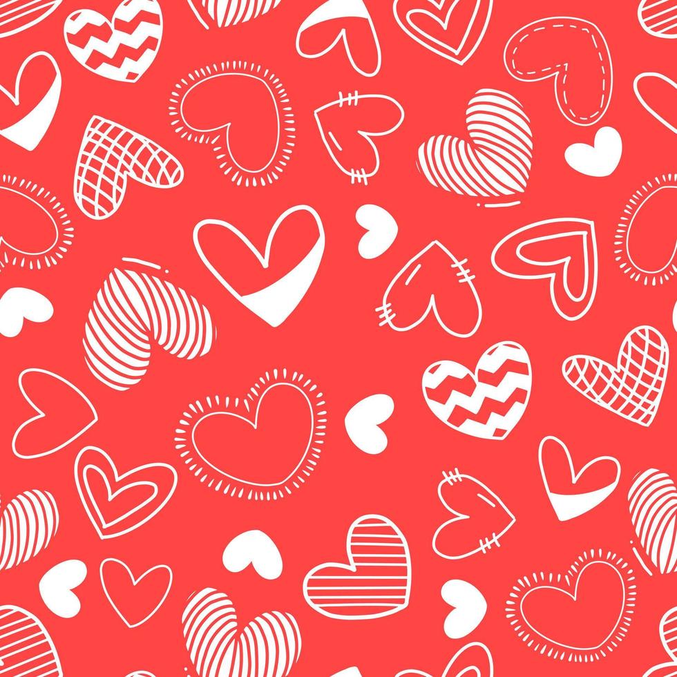 Seamless love heart design vector red background. Seamless pattern ...