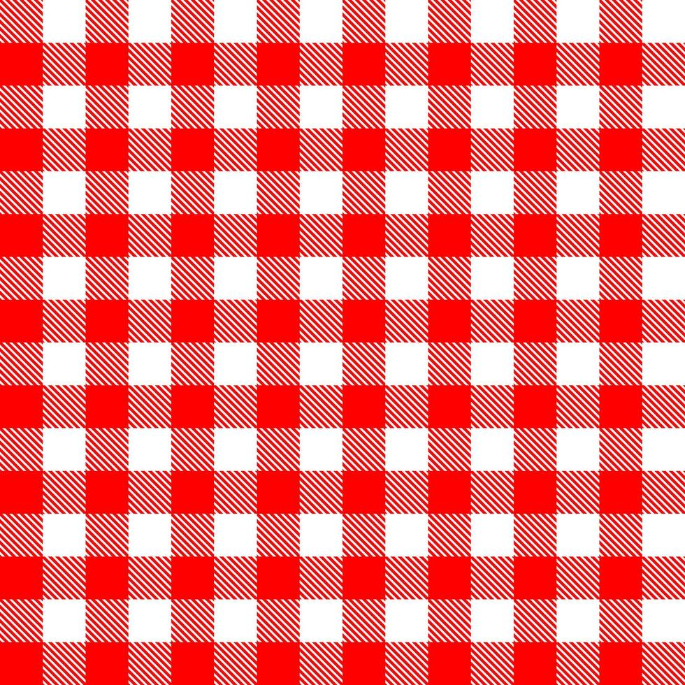 Red  White tablecloth.Table cover texture.Background. red and white Food Cooking Background. Classic checkered geometric pattern. Traditional ornament. vector