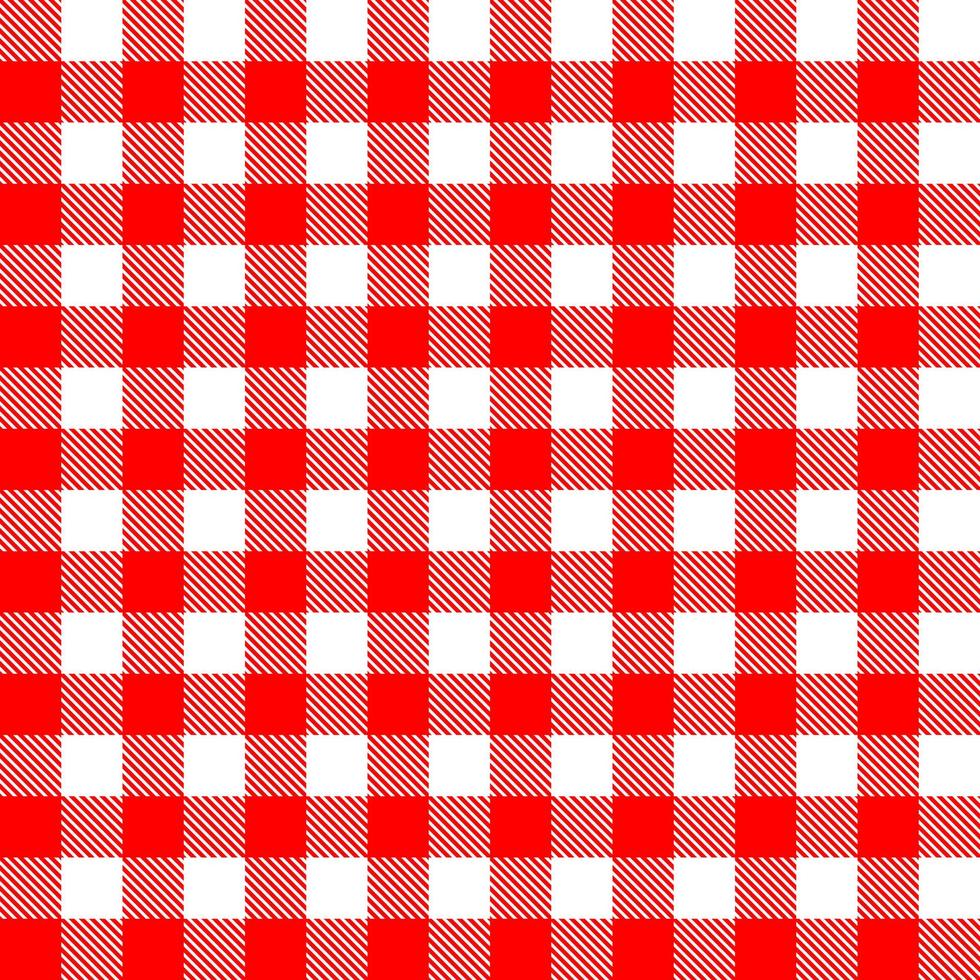 Red  White tablecloth.Table cover texture.Background. red and white Food Cooking Background. Classic checkered geometric pattern. Traditional ornament. vector