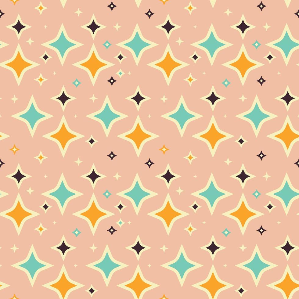 Retro vintage Mid Century pattern in 70s style. Vector illustration
