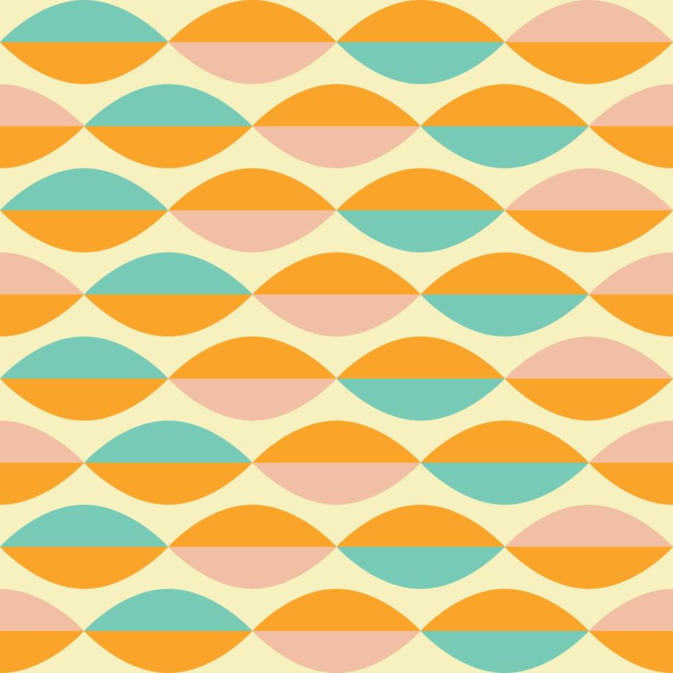 Retro vintage Mid Century pattern in 70s style. Vector illustration